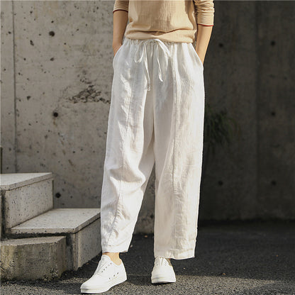 Linen Washed Artistic Women's Pants Baggy Pants