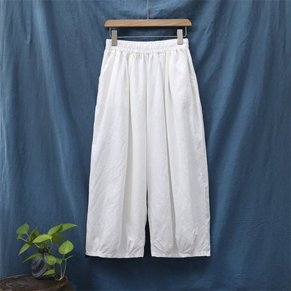 Cotton Linen Women's Sand Washed Linen Bloomers