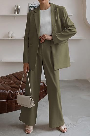 Women's Fashion Casual Solid Color Coat Trousers Suit