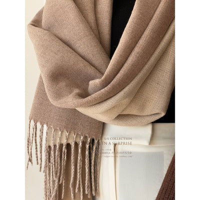 Double-sided Artificial Australian Wool Scarf Shawl