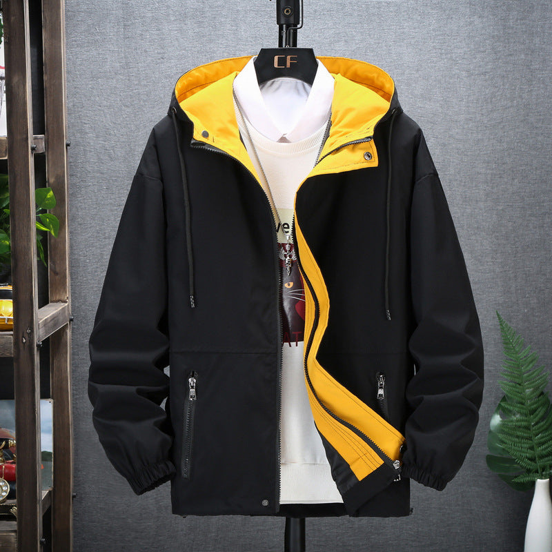 Men's casual jacket fashion trend hooded jacket Japanese workwear men's jacket