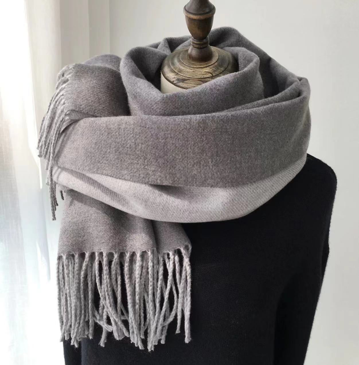 Double-sided Artificial Australian Wool Scarf Shawl