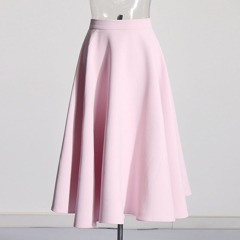 Three dimensional rose two-piece waist cinching slimming suit+pleated mid length skirt set