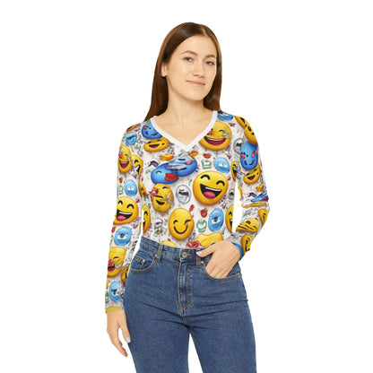 Emoji Overload V-neck Shirt