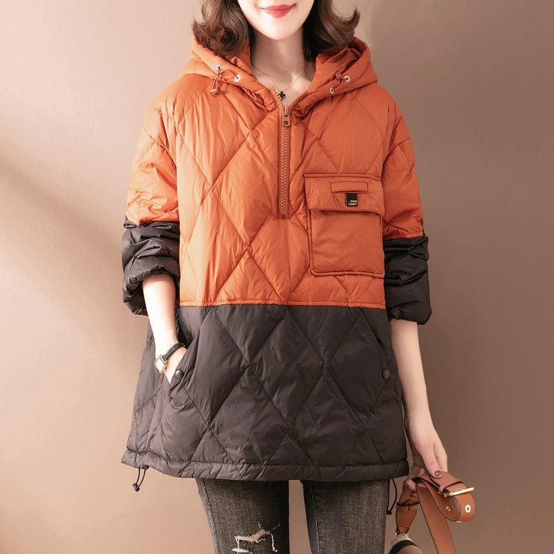 Women's Clothing Light Thin And Loose Warm Hooded Cotton Coat Jacket