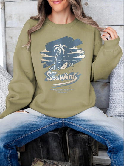 Women's Long Sleeved Printed Hoodie