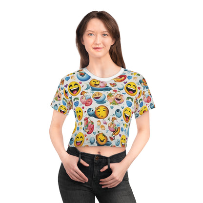 Emoji Overload Crop Tee