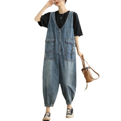 Denim Tank Top Jumpsuit Female