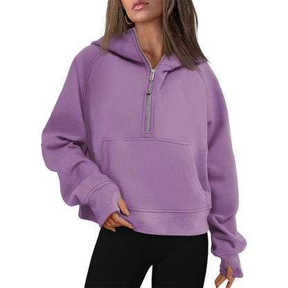 Fall Winter Hooded Zipper Thickening Sweater