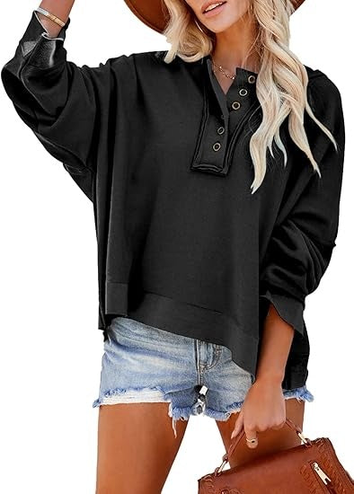 Women's Button-up Mid-sleeve Hoodie