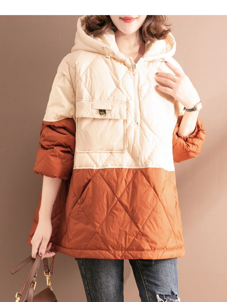 Women's Clothing Light Thin And Loose Warm Hooded Cotton Coat Jacket