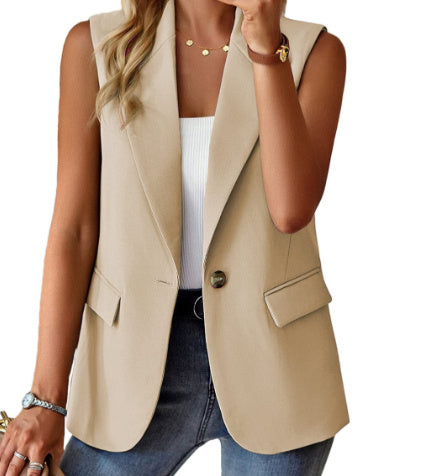 Suit Jacket Women's Loose Temperament Commuter Sleeveless Suit Vest