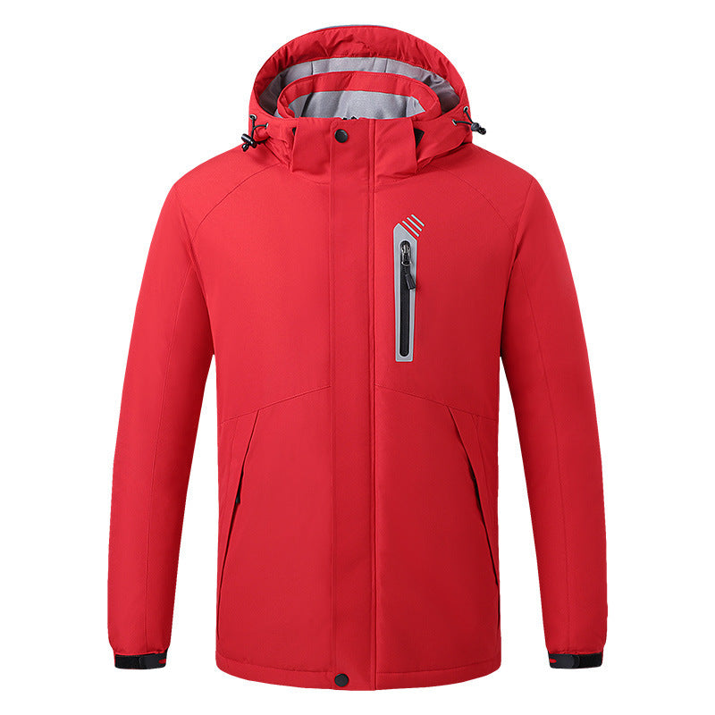 USB heating jacket, outdoor fashion men's cotton jacket, thick and warm jacket, heated cotton jacket