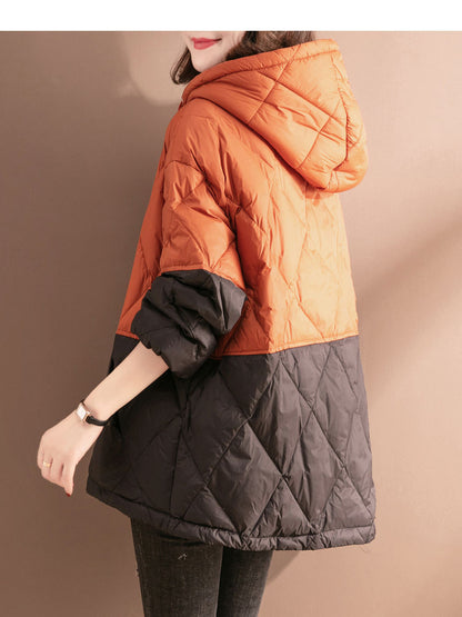 Women's Clothing Light Thin And Loose Warm Hooded Cotton Coat Jacket