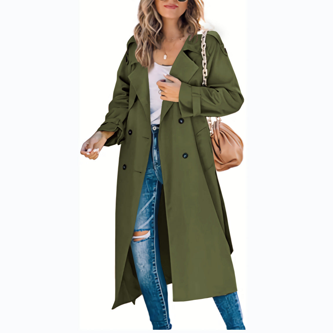 Women's Fashion Casual Solid Color Windbreaker Jacket