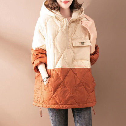 Women's Clothing Light Thin And Loose Warm Hooded Cotton Coat Jacket