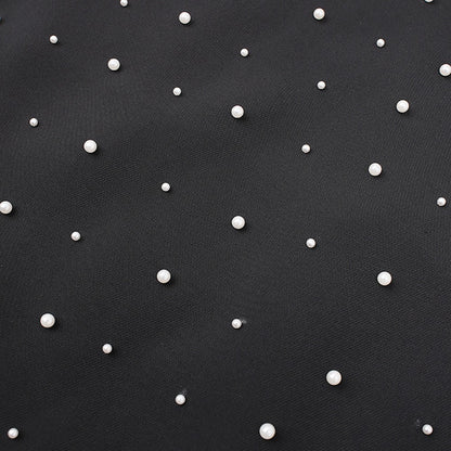 French heavy industry high-end feeling diamond studded nail bead strapless long dress for women's autumn new sleeveless waist cinching dress