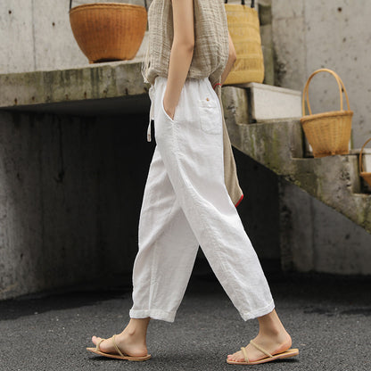 Linen Washed Artistic Women's Pants Baggy Pants