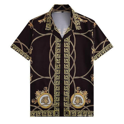 Summer men's beach cardigan men's short sleeved Hawaiian shirt