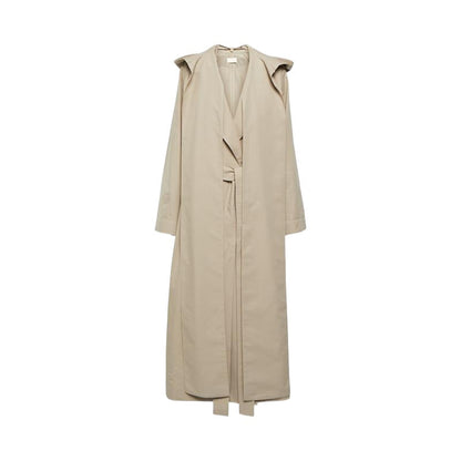 Minimally sophisticated detachable hat long jacket