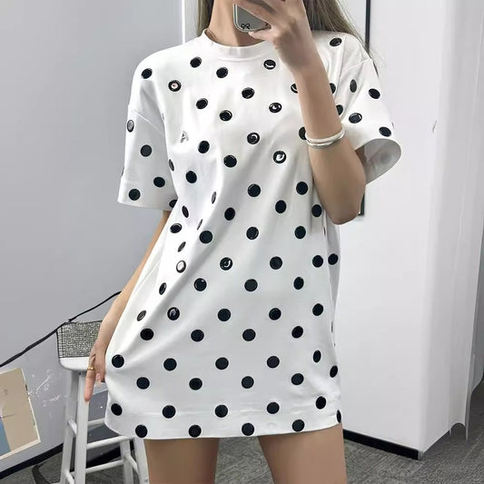 Spotted backless dress European and American trendy hot girl short skirt