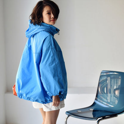 Literary And Artistic Age Reduction Bright Line Design Loose A-Word Slim Hooded Short Coat Women