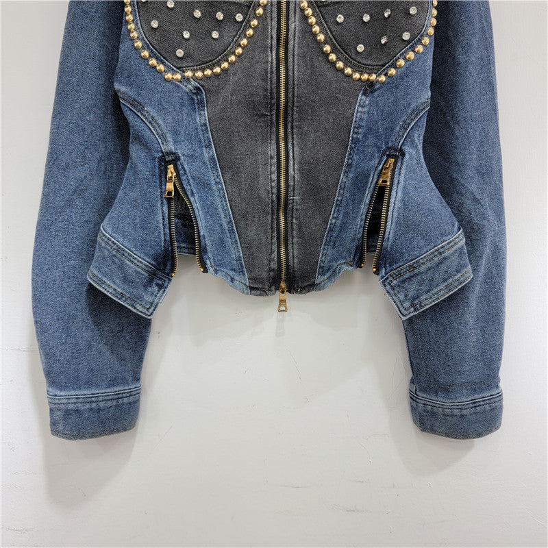 Small elastic slim fit European jacket top