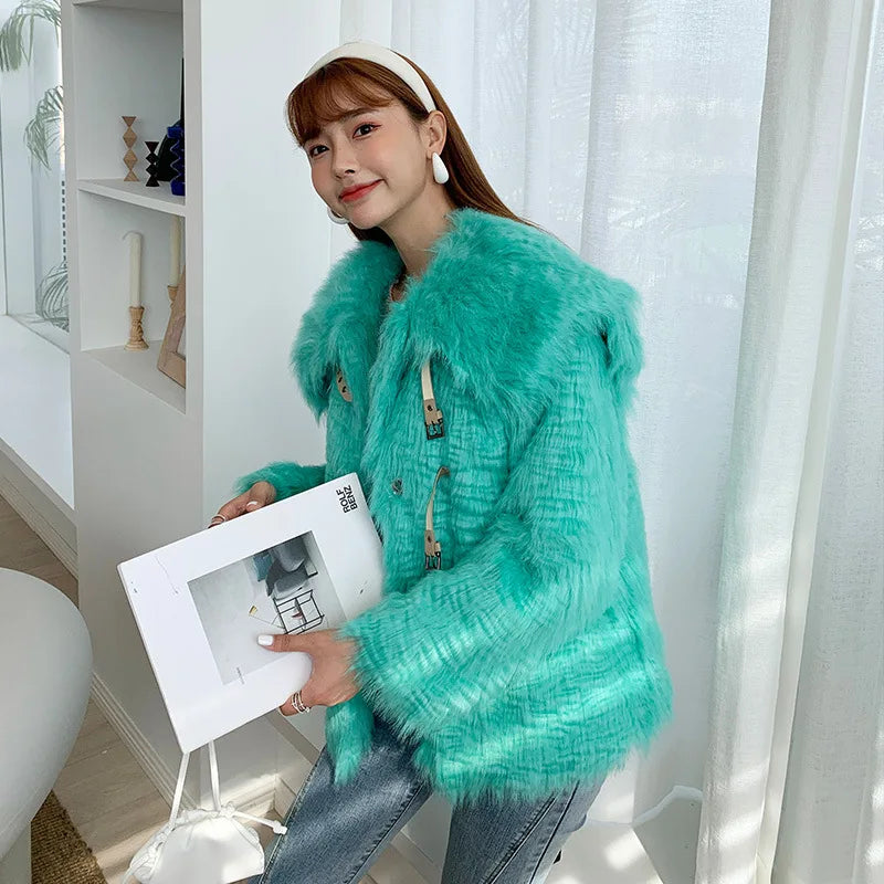 Autumn and Winter New Lamb Fur Imitation Fur Coat for Women's Fashion Trend Retro New Trend Wear Essential