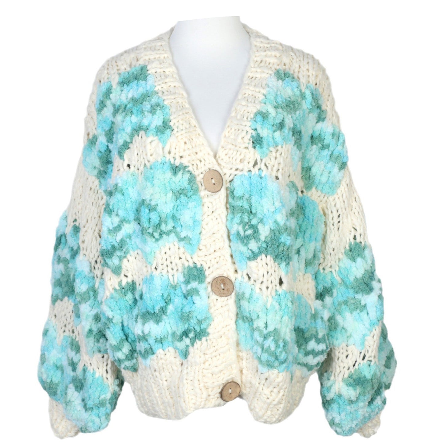 Long sleeved sweater cardigan gradient color V-neck loose sweater knitted cardigan