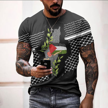 3D printed T-shirt men's summer Viking top casual short sleeved shirt