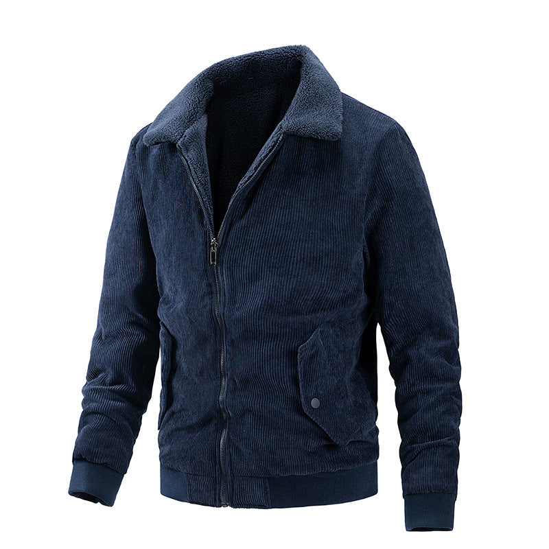 Men's casual jacket, double-sided, spring and autumn plus size men's jacket