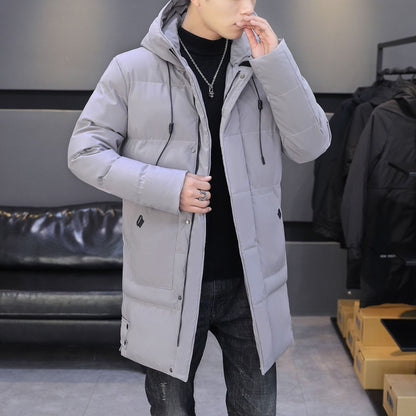 Medium Length Cotton Padded Jacket Men's Hooded Cotton Jacket Winter New Down Cotton Jacket Long Cotton Padded Jacket Winter Coat