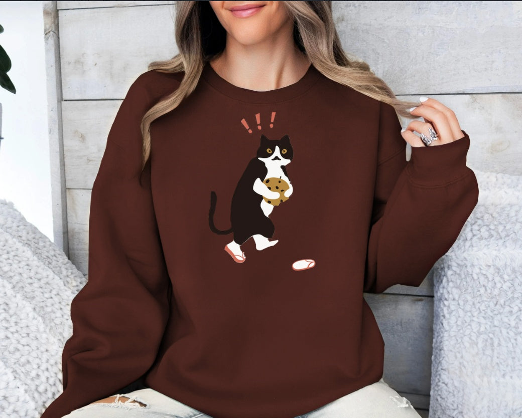 Women's Fashionable Solid Color Printed Long Sleeved Sweatshirt