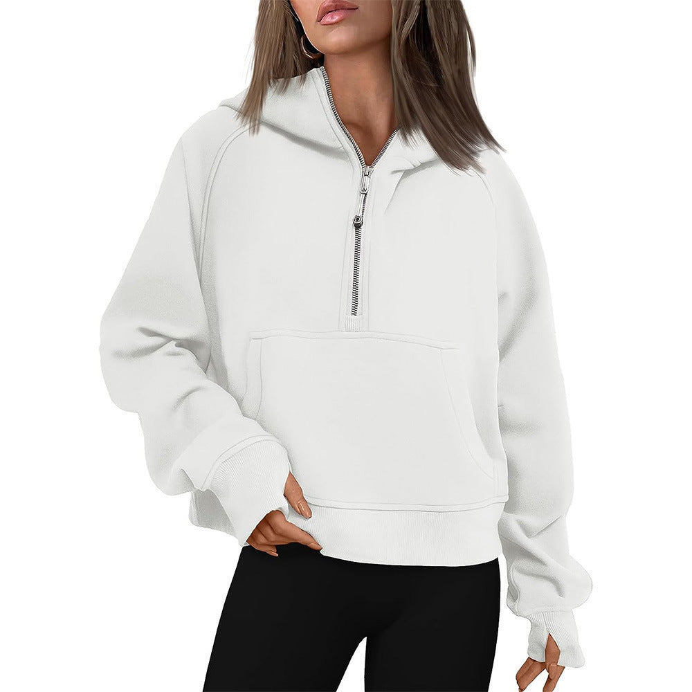 Fall Winter Hooded Zipper Thickening Sweater