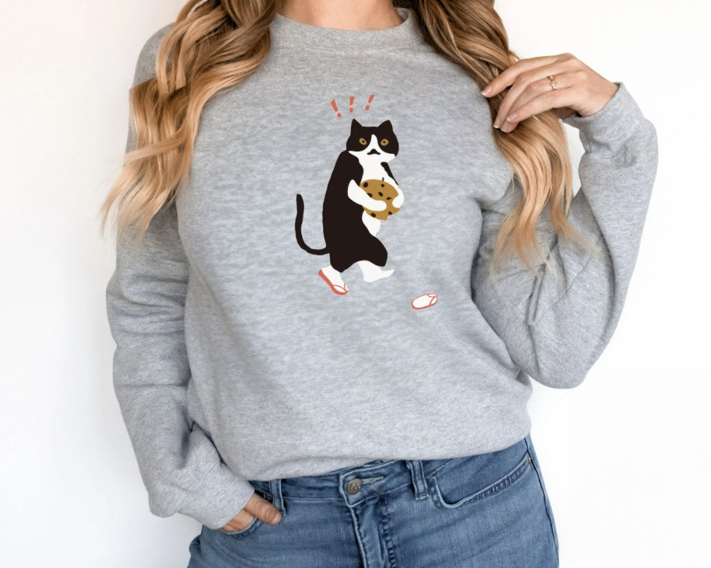 Women's Fashionable Solid Color Printed Long Sleeved Sweatshirt