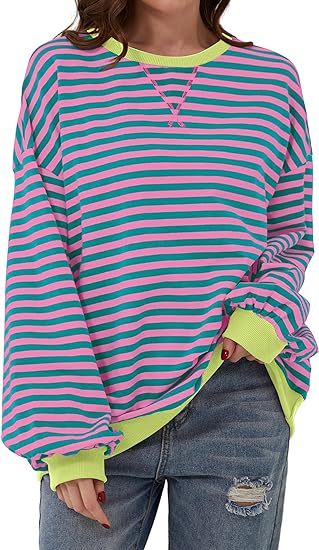 Striped Sweatshirt In Contrasting Colors