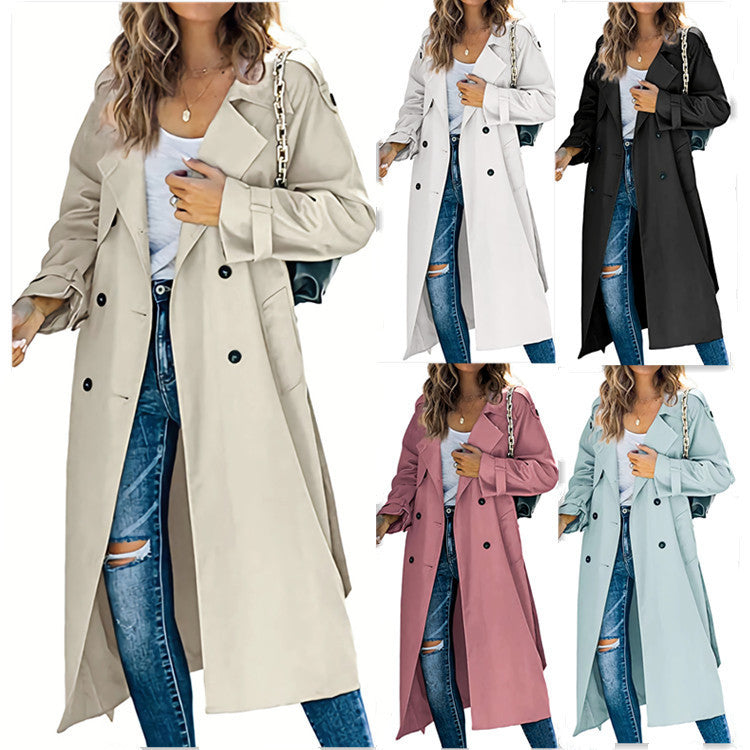 Women's Fashion Casual Solid Color Windbreaker Jacket