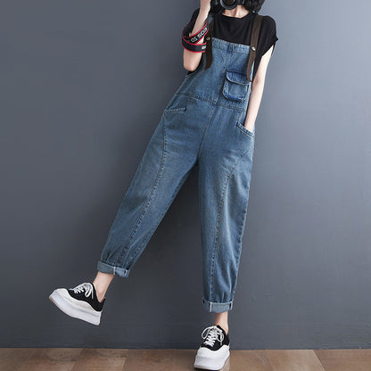 Women's Korean Version Of The New Spot Strap Spring Jeans