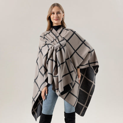 Women's Fashion Gingham Check Warm Scarf